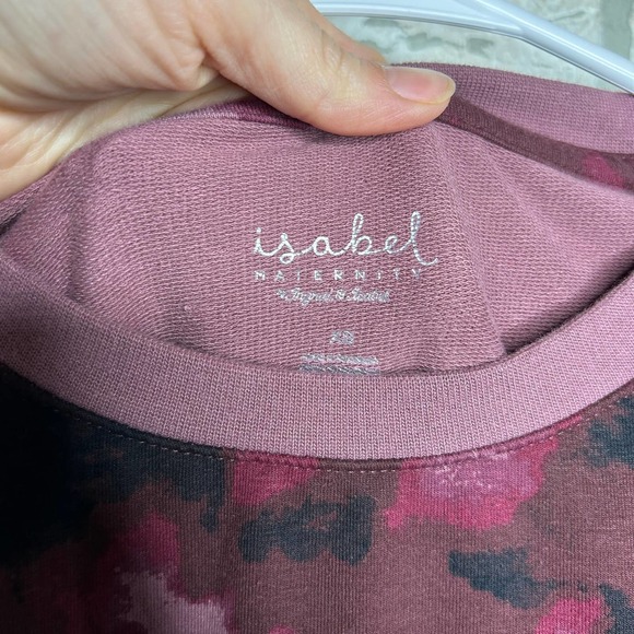 Burgundy and Black Tie Die Maternity Sweatshirt - Picture 3 of 5